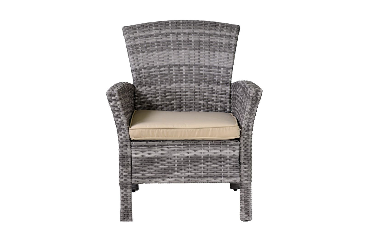 SALOTTO DA GIARDINO AMALIA IN POLYRATTAN GRIGIO CON CUSCINI INCLUSI