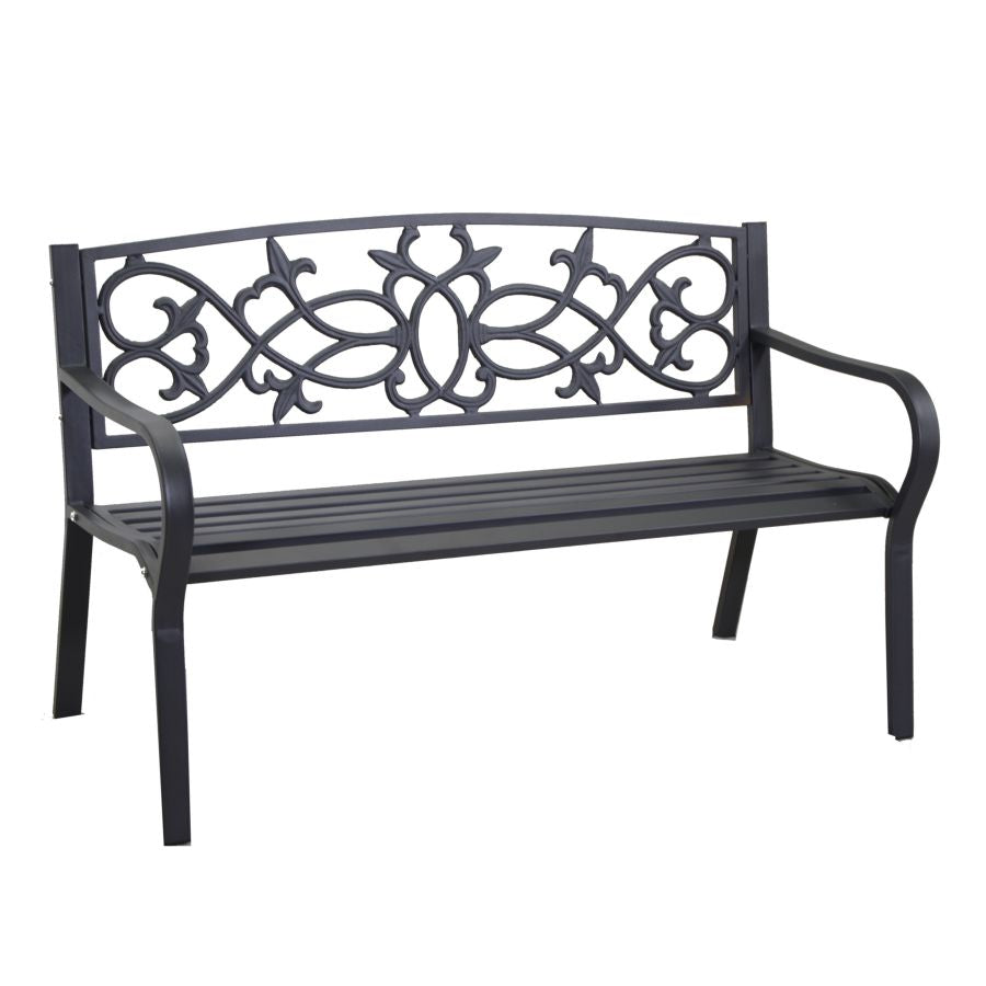 PANCHINA IN METALLO ANTRACITE PAVIA 124C57CH78CM