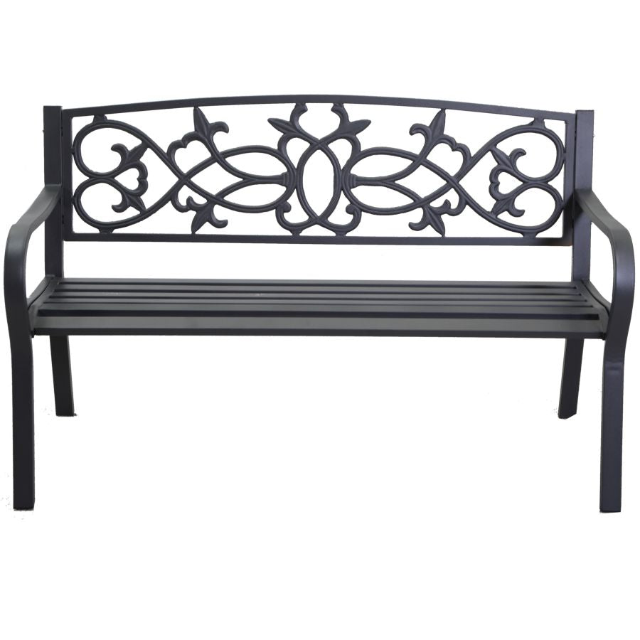 PANCHINA IN METALLO ANTRACITE PAVIA 124C57CH78CM