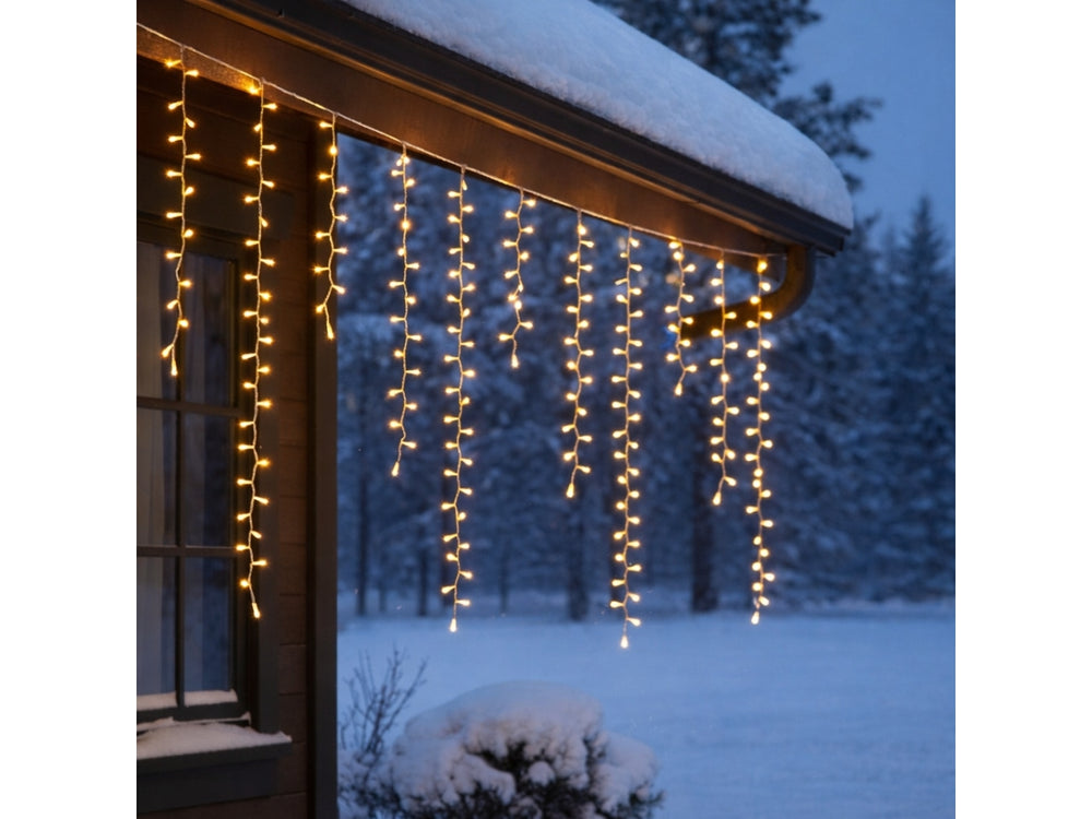 Tenda luci 384 led ice cluster 340xh80cm bianco caldo + bianco tradizionale Peraga Christmas