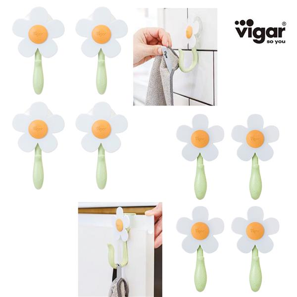 SET 4 GANCI DA CUCINA CON VENTOSA FLORGANIC