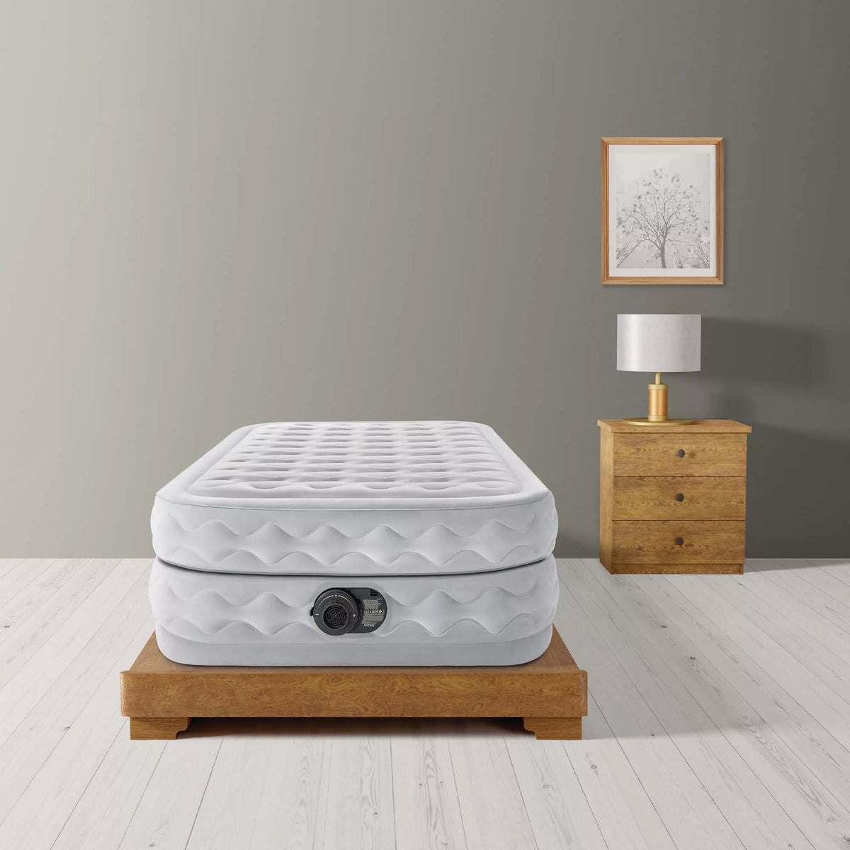 Materasso Airbed Dura-Beam Supreme Air-Flow 99cm x 191cm x 51cm Grigio Chiaro