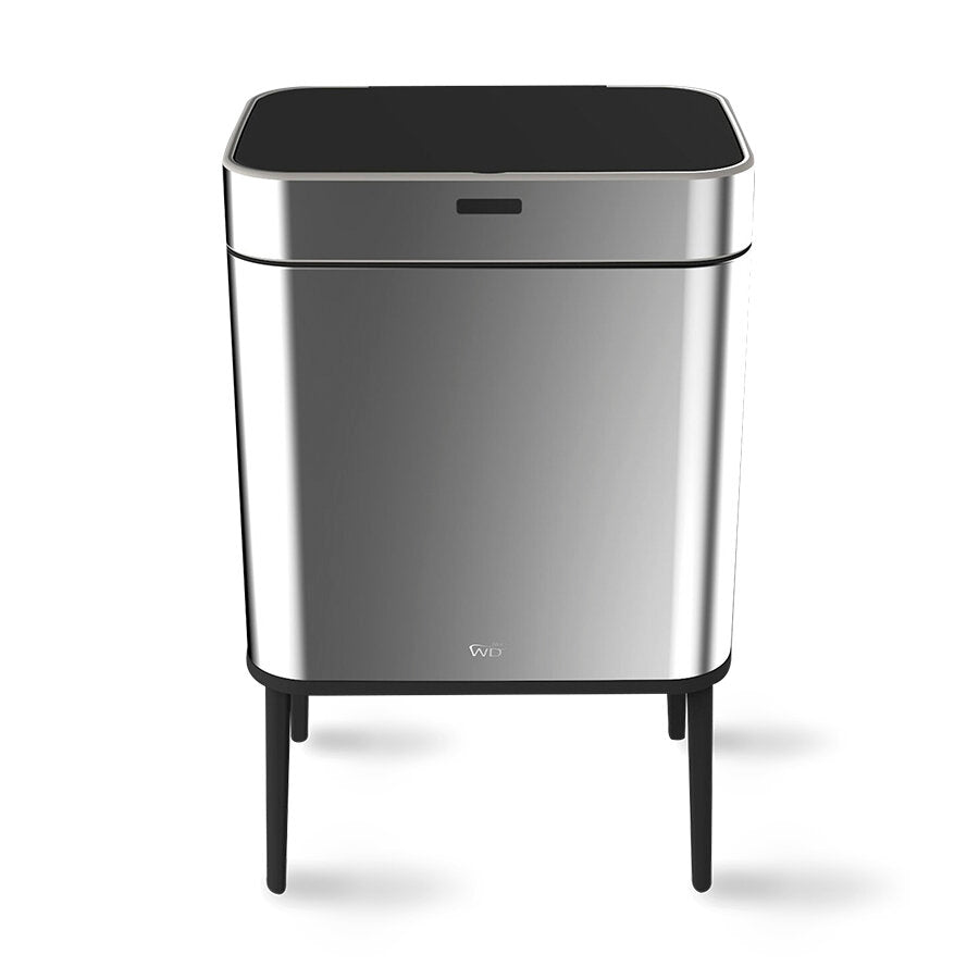 BIDONE SENSORE NO-TOUCH 60L CON PIEDINI ARGENTO