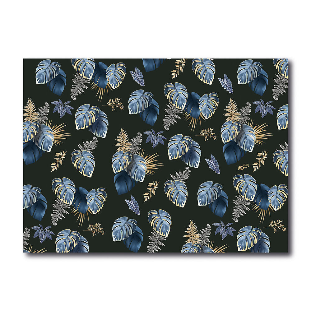 TOVAGLIETTA AMERICANA FOGLIE BLU 45X30CM