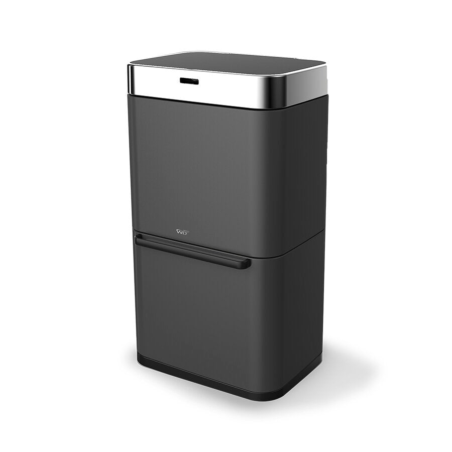 BIDONE SENSORE NO-TOUCH 80L CON DOPPIO CONTENITORE E PIEDINI NERO