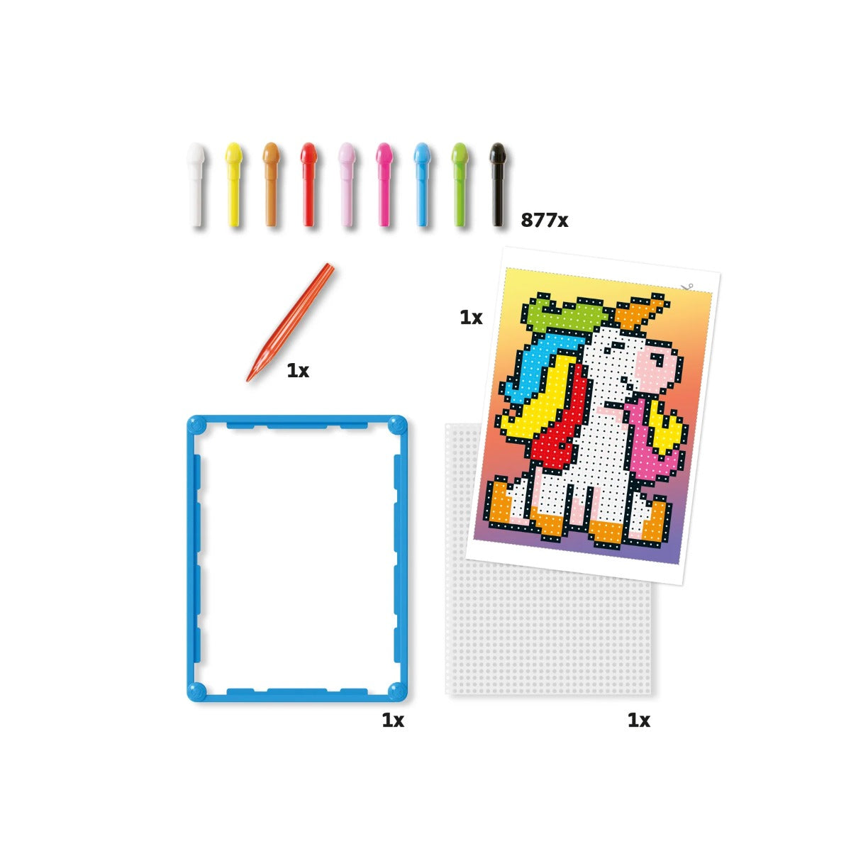 CHIODINI PIXEL ART BASIC UNICORNO PER BAMBINI 4+