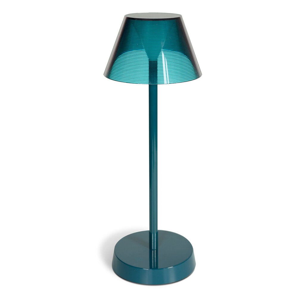 LAMPADA DA TAVOLO PORTATILE RICARICABILE COLOR PETROLIO H34CM