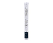 9 PALLINE DI NATALE D.3CM BIANCO/ARGENTO