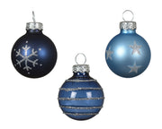 CONFEZIONE DA 9 PALLINE DI NATALE IN VETRO, Ø3 CM, COLORE BLU