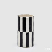 VASO A RIGHE  NERO/BIANCO 21X11
