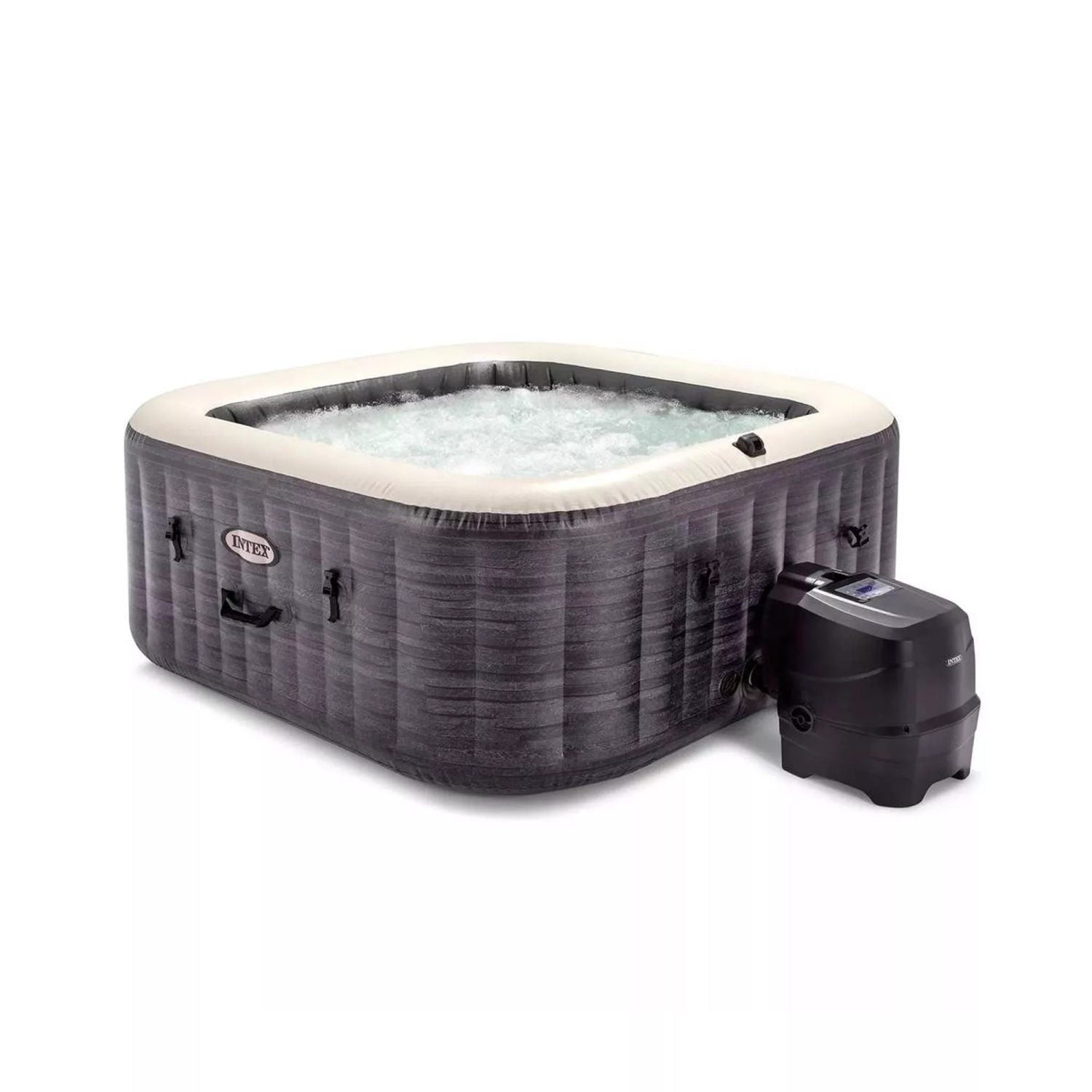 Spa Idromassaggio Greystone Deluxe 4 posti 175cm x 175cm x 71cm Grigio effetto pietra INTEX