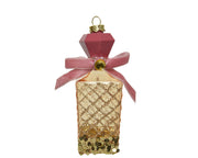 BOTTIGLIA CON PAILLETTES H.12CM ROSA/ORO