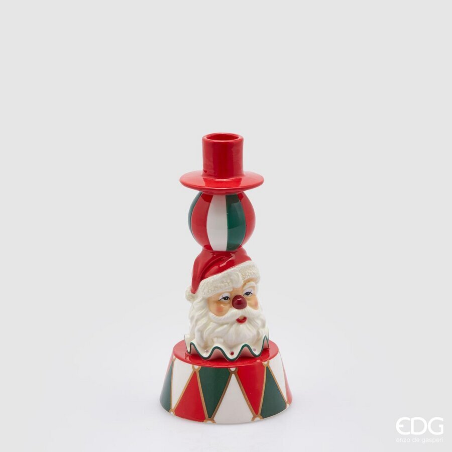 PORTACANDELA DI SANTA-CLOWN D10XH21CM