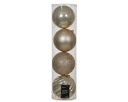 Confezione 4 palline di natale Miste Perla 14cm
