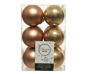 12 PALLINE 6CM CAMEL BROWN OPACO / LUCIDO