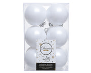 12 PALLINE 6 CM BIANCO INVERNO OPACO