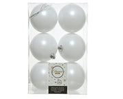 6 PALLINE 8 CM BIANCO INVERNO