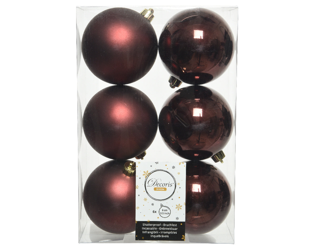 6 PALLINE D.8CM SEQUOIA
