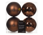 4 PALLINE DI NATALE D.10CM COLORE BRONZO LUCIDO/OPACO