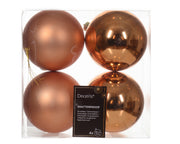 4 PALLINE DI NATALE D.10CM COLORE RAME LUCIDO/OPACO