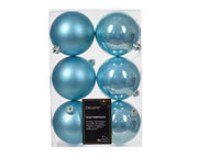 6 PALLINE 8CM COLORE AZZURRO OPACO/LUCIDO