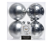 4 PALLINE 10CM ARGENTO OPACO / LUCIDO