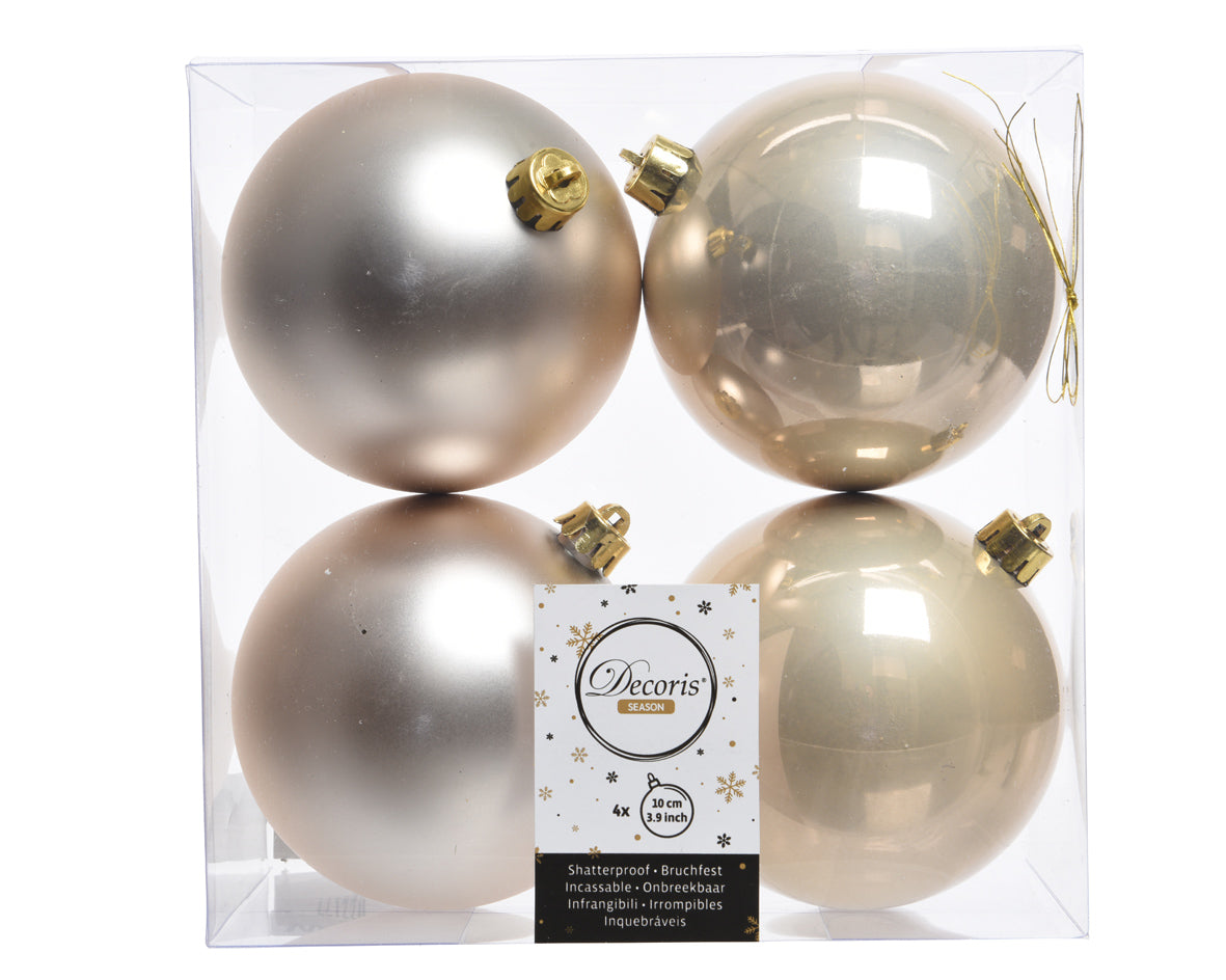 4 PALLINE 10CM PERLA OPACO/LUCIDO