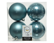 4 PALLINE DI NATALE AZZURRO CIELO 10CM