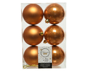 6 PALLINE DI NATALE AMBRA 8CM