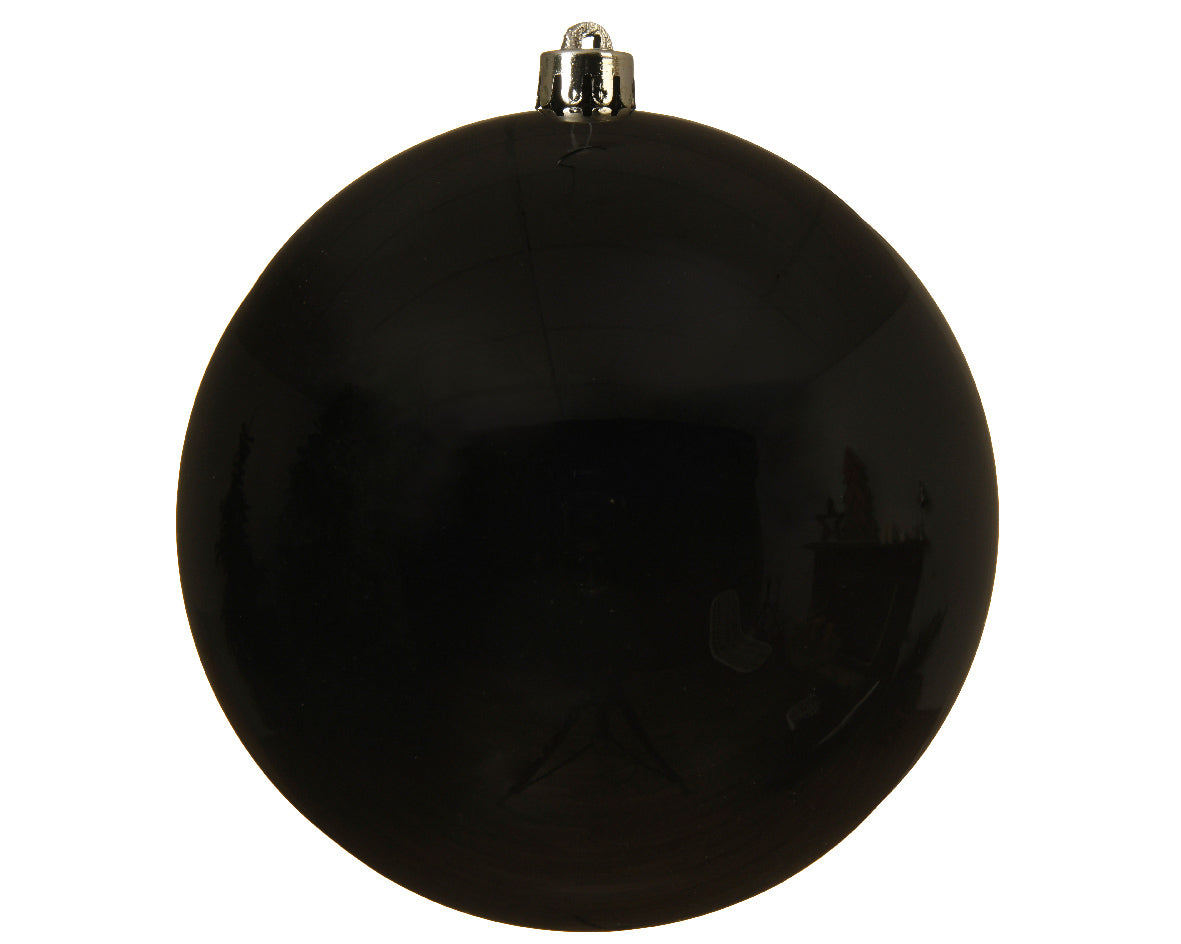 OFFERTA 3 PALLINE DI NATALE 14 CM NERO LUCIDO