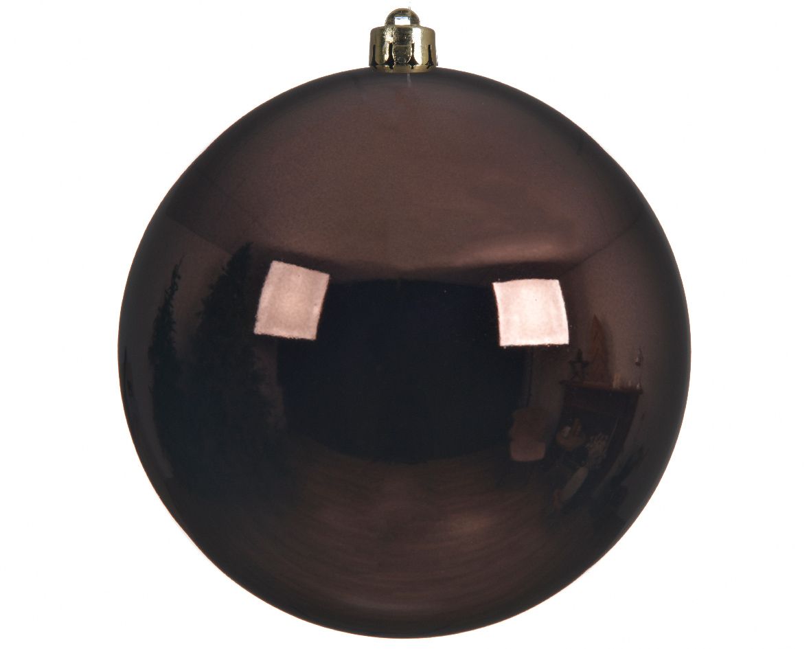 OFFERTA 3 PALLINE DI NATALE 14 CM MARRONE SCURO
