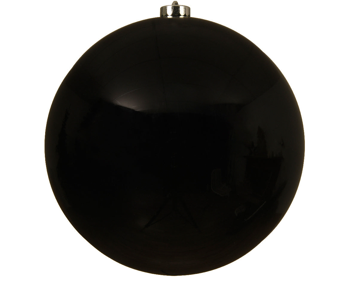 1 PALLINA DI NATALE 20 CM NERO LUCIDO
