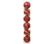 Set 6 palline di natale infrangibili D 15 cm rosso natalizio Peraga Christmas