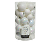 30 PALLINE BIANCO IRIDESCENTE LUCIDO/GLITTER