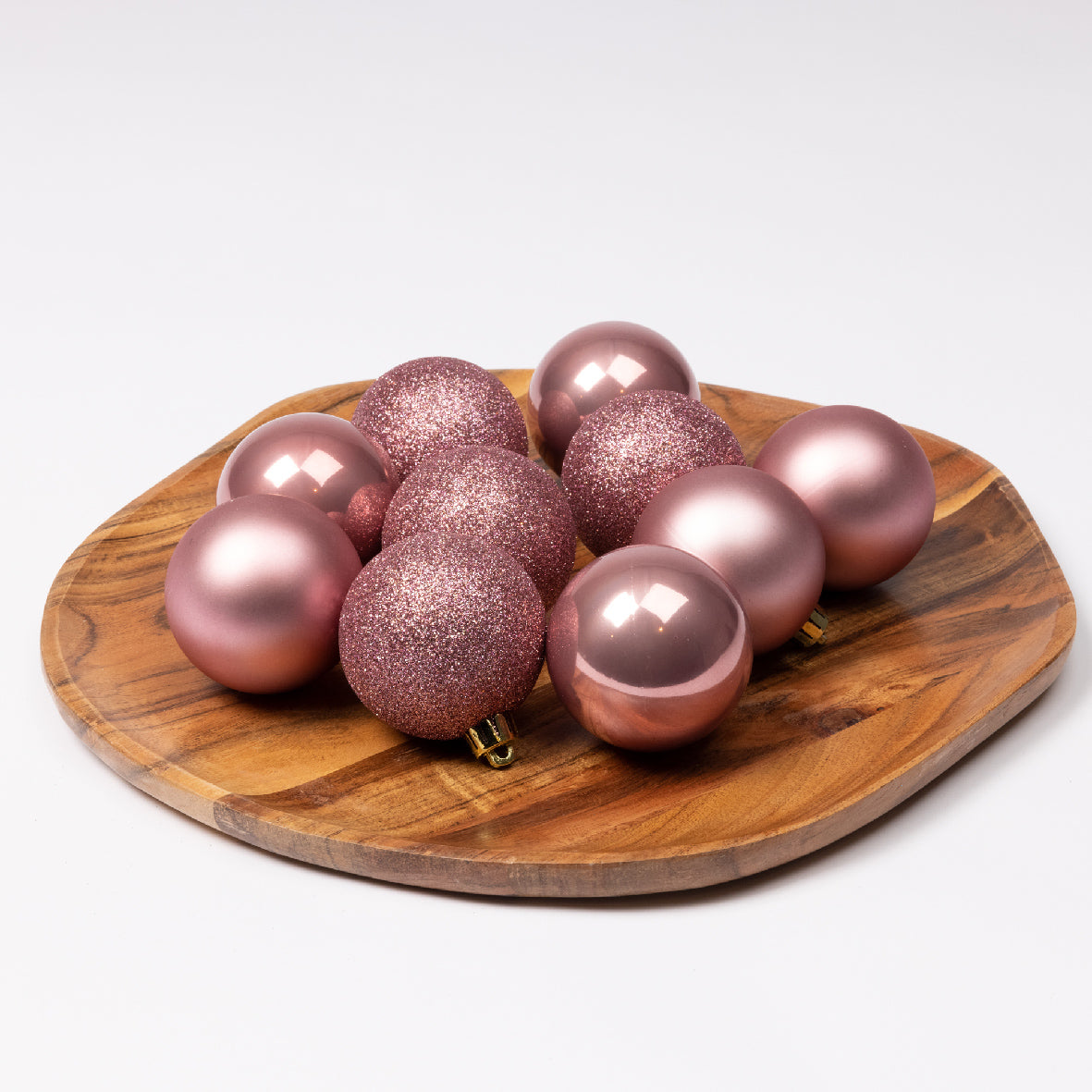 30 PALLINE DI NATALE ROSA VELLUTO ASSORTITE