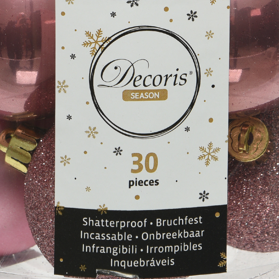 30 PALLINE DI NATALE ROSA VELLUTO ASSORTITE