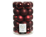 34 PALLINE ROSSO SANGUE 8CM ASSORTITE