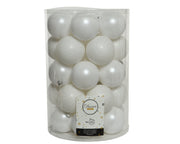 34 PALLINE DI NATALE BIANCO INVERNO 8CM