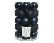 34 PALLINE DI NATALE BLU NOTTE 8CM