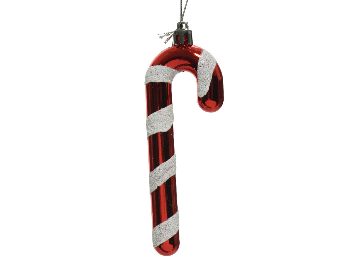 2 BASTONCINI DI ZUCCHERO DA APPENDERE H.12CM ROSSO E BIANCO