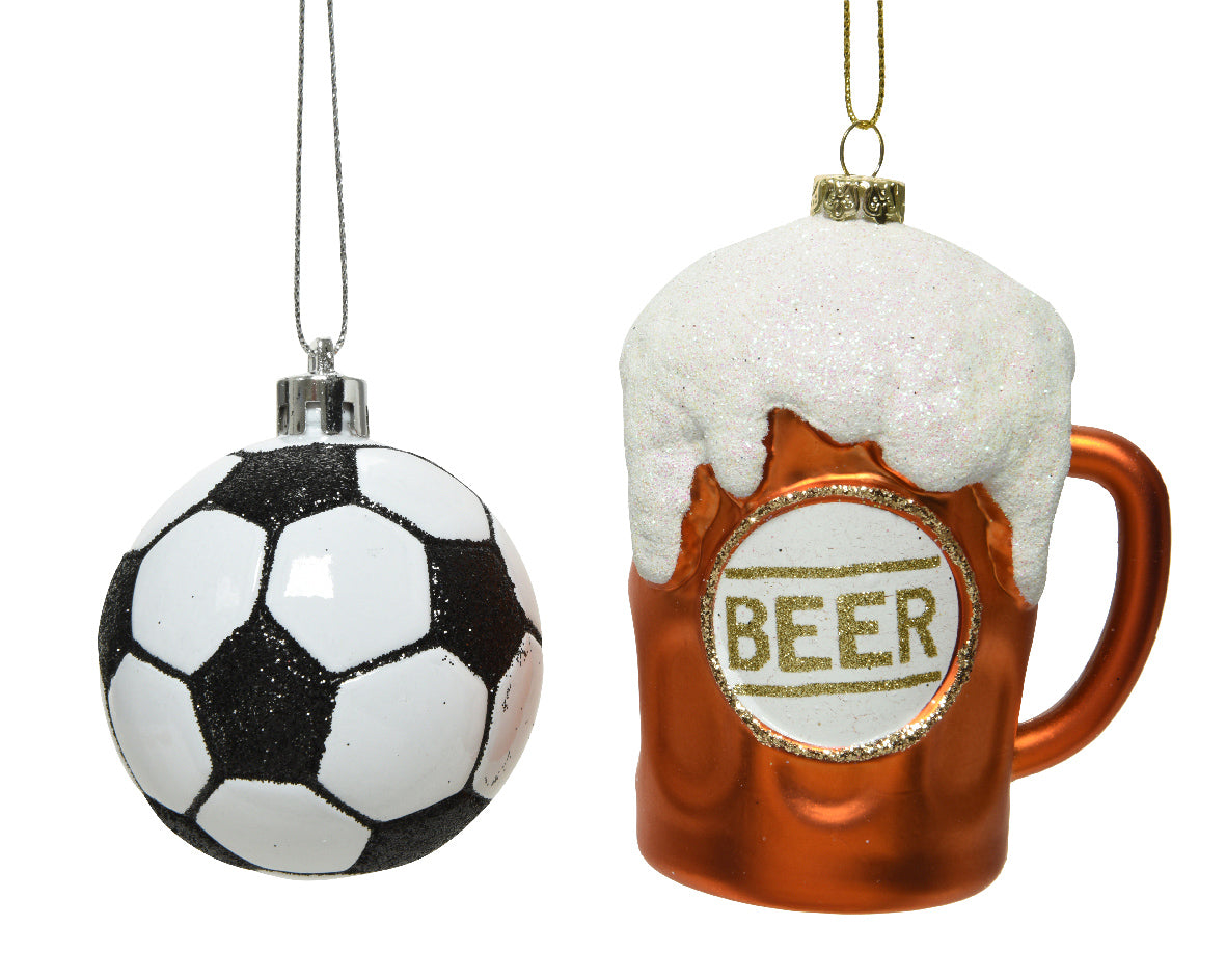 OFFERTA 3 DECORAZIONI BIRRA/PALLONE APPENDIBILI ASSORTITE