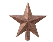 PUNTALE A STELLA GLITTERATO 19 CM MARRONE