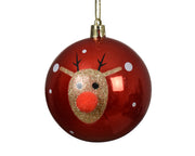 PALLINA DI NATALE CON RENNA, Ø8 CM