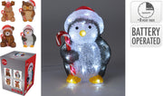 Animale a LED assortito (4 modelli), altezza 24 cm, colori bianco/marrone