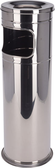 CESTINO CON PORTACENERE IN INOX 20X60CM