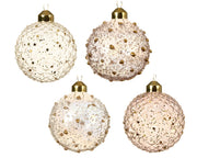 OFFERTA 3 PALLINE TRASPARENTI CON GLITTER 8CM MODELLO ASSORTITO