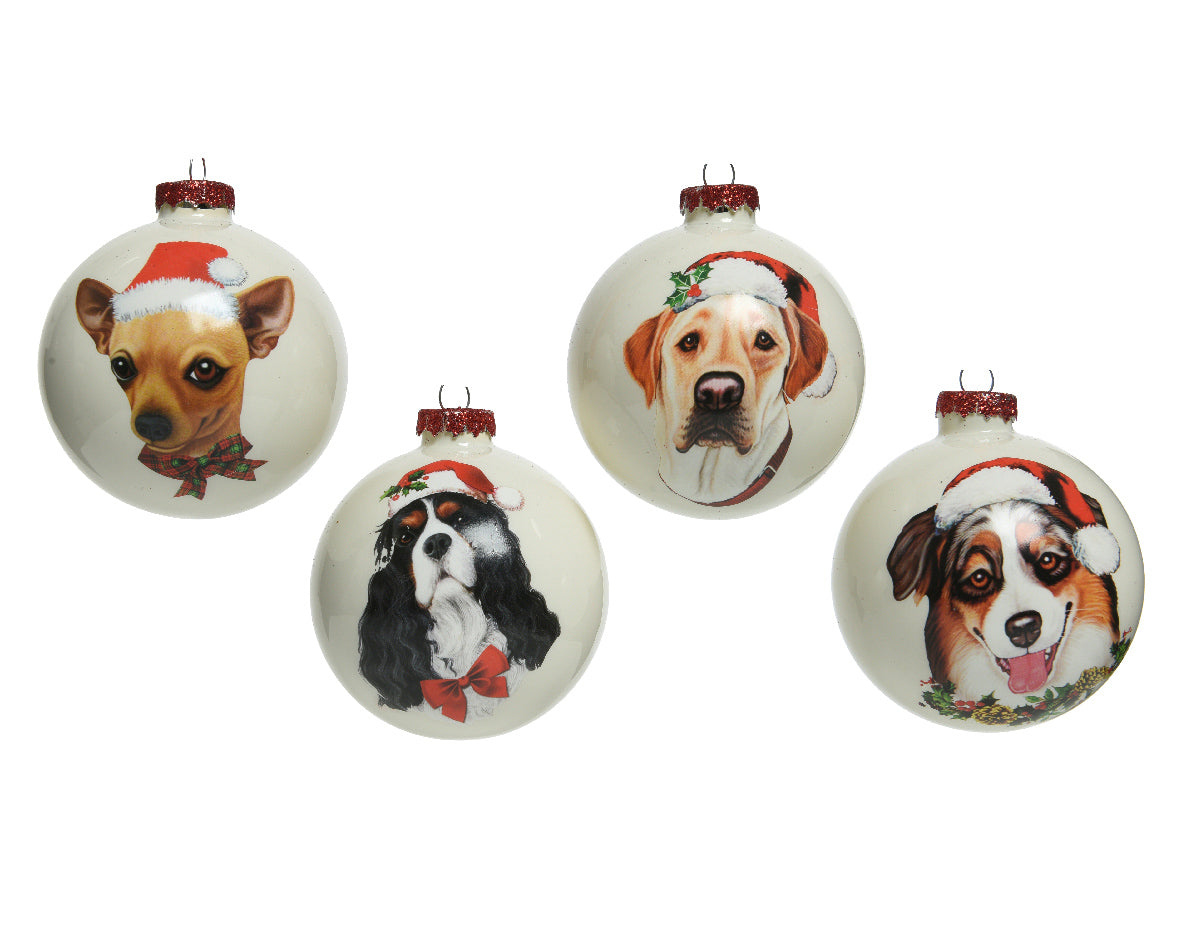 OFFERTA 3 PALLINE CON CANI NATALIZI 8CM MODELLO ASSORTITO
