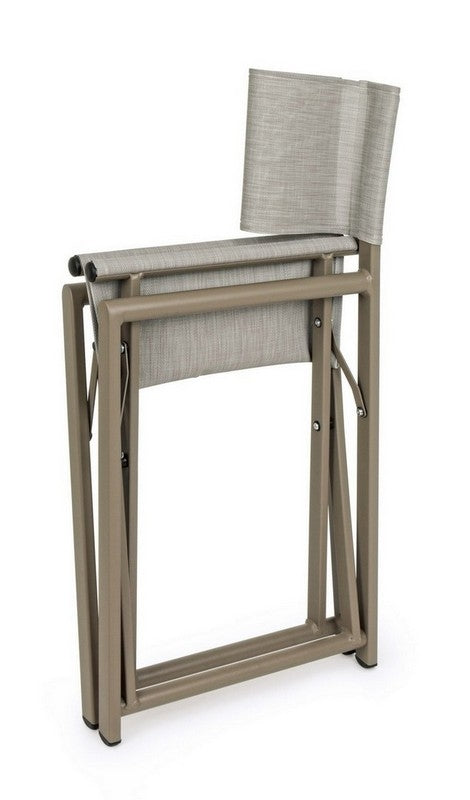 SEDIA REGISTA TAYLOR IN ALLUMINIO PIEGHEVOLE MARRONE