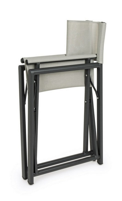 SEDIA REGISTA TAYLOR IN ALLUMINIO PIEGHEVOLE GRIGIO SCURO