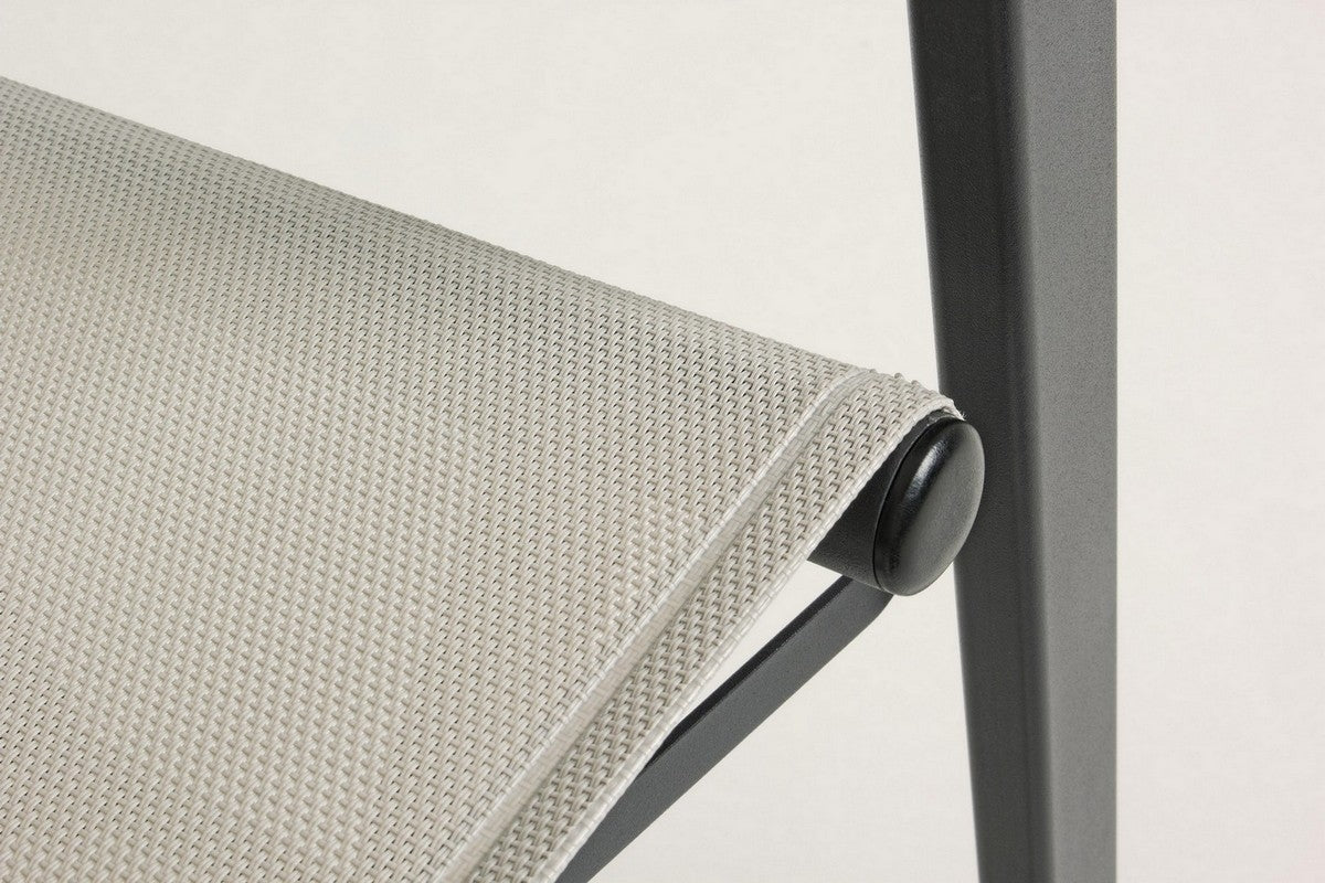 SEDIA REGISTA TAYLOR IN ALLUMINIO PIEGHEVOLE GRIGIO SCURO